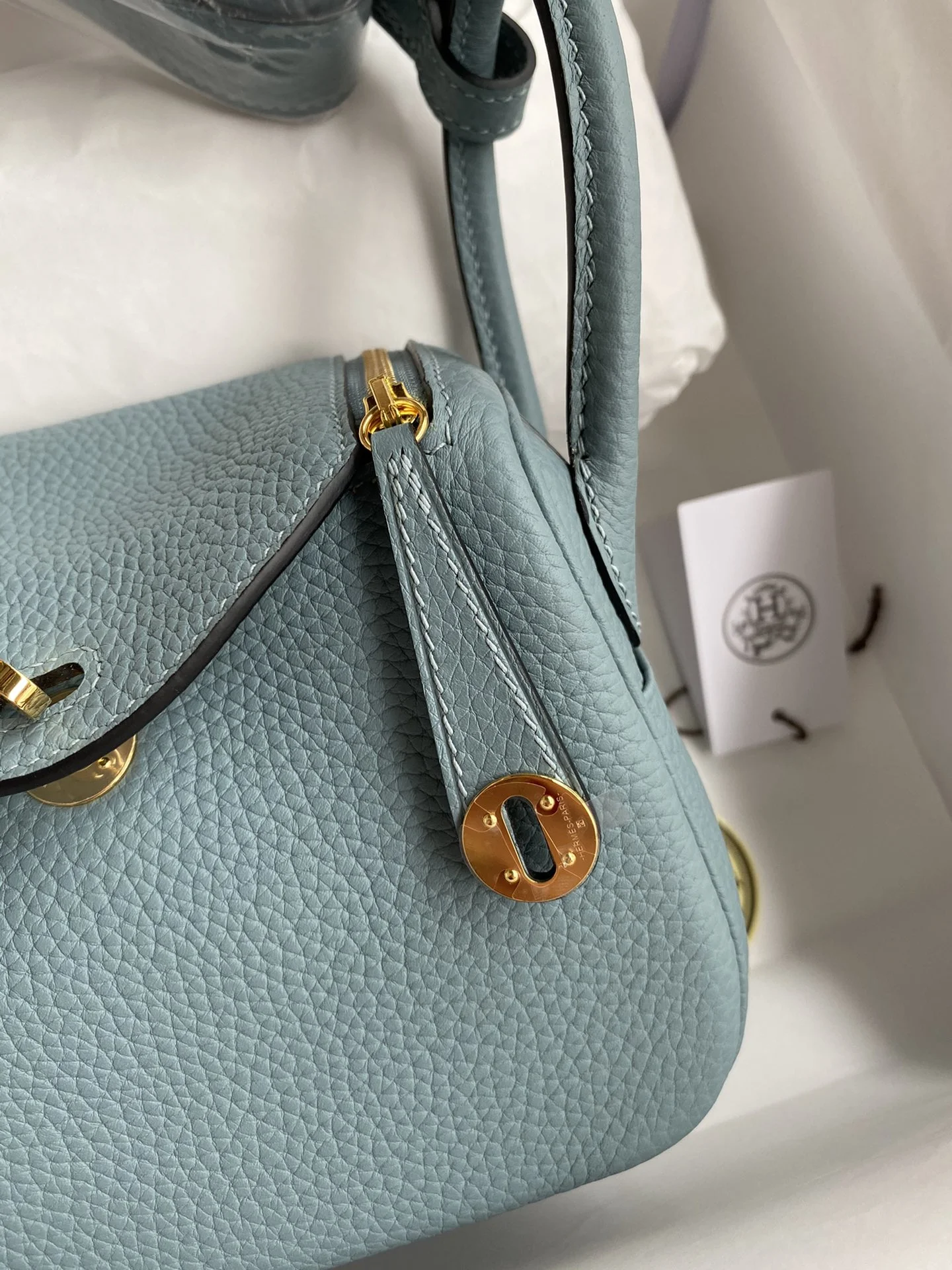 HERMES Shoulder Bags TC Leather (Blue-Gold) 19CM H50202608090387 - Image 3