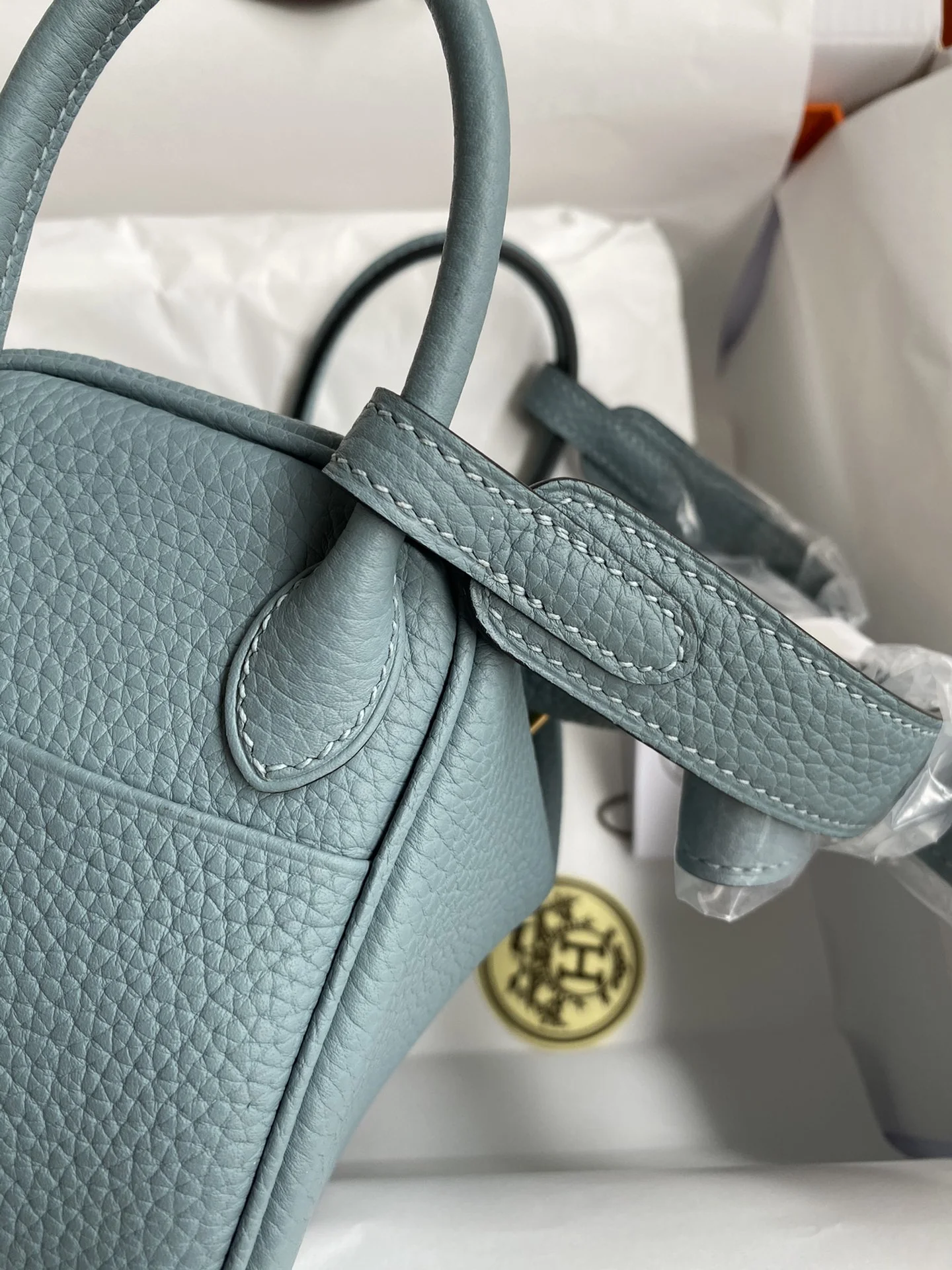 HERMES Shoulder Bags TC Leather (Blue-Gold) 19CM H50202608090387 - Image 4