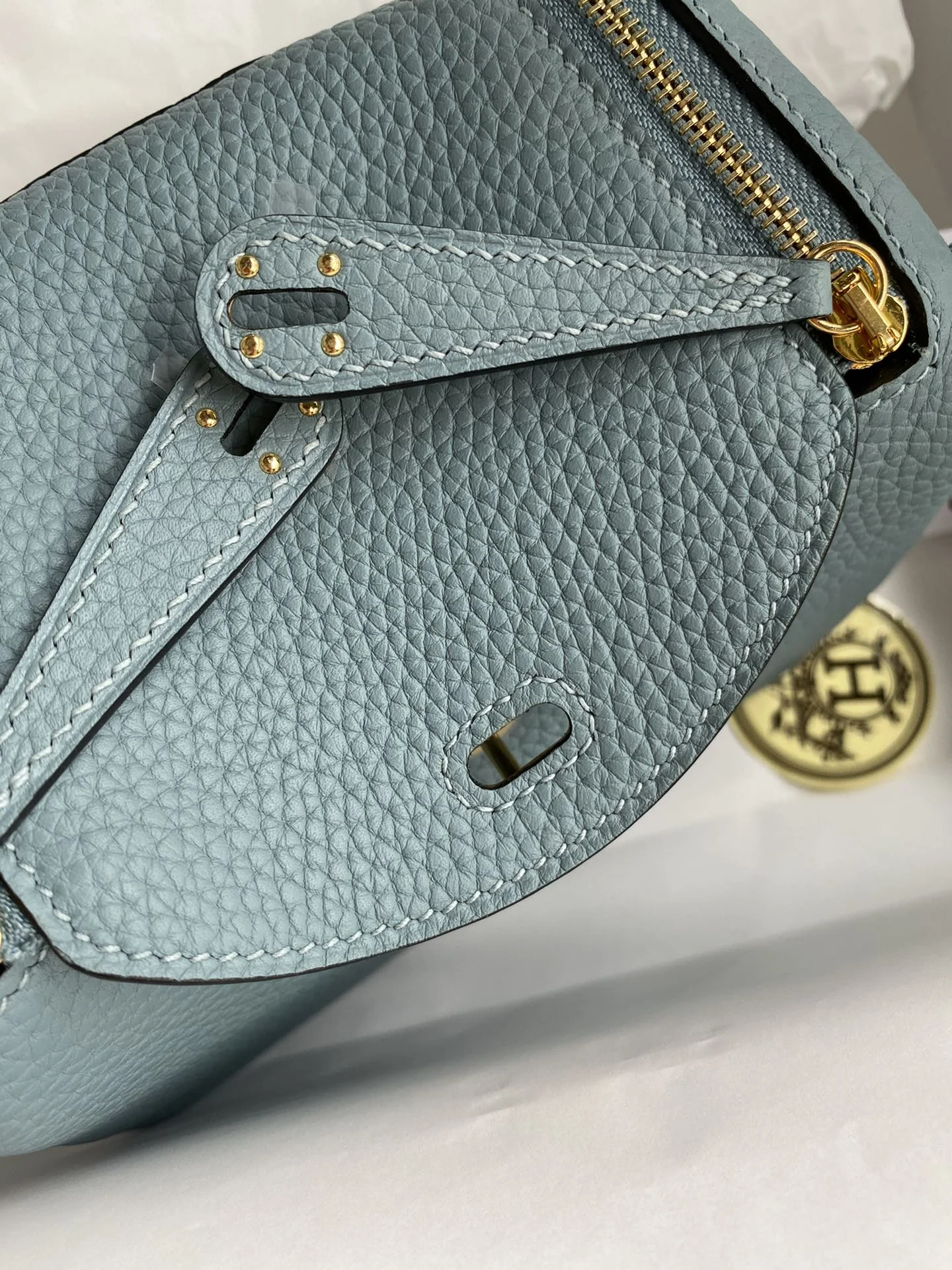 HERMES Shoulder Bags TC Leather (Blue-Gold) 19CM H50202608090387 - Image 5
