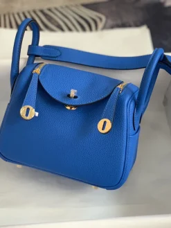 Alternative view of HERMES Shoulder Bags TC Leather (Blue-Gold) One Size H50202608090368