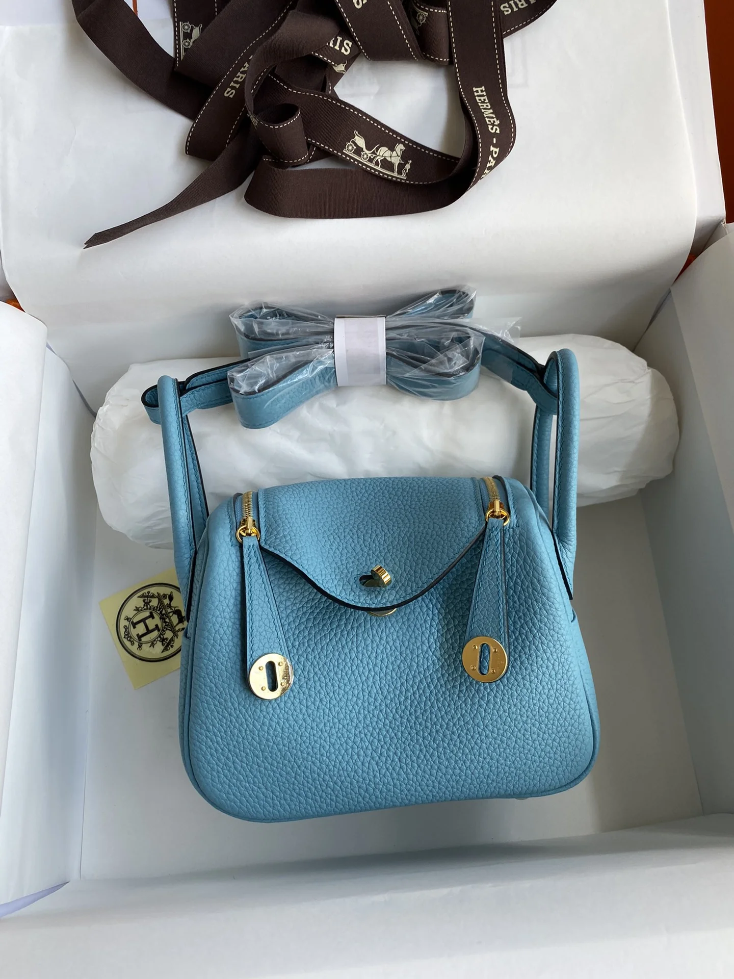 HERMES Shoulder Bags TC Leather (Blue-Gold) One Size H50202608090423