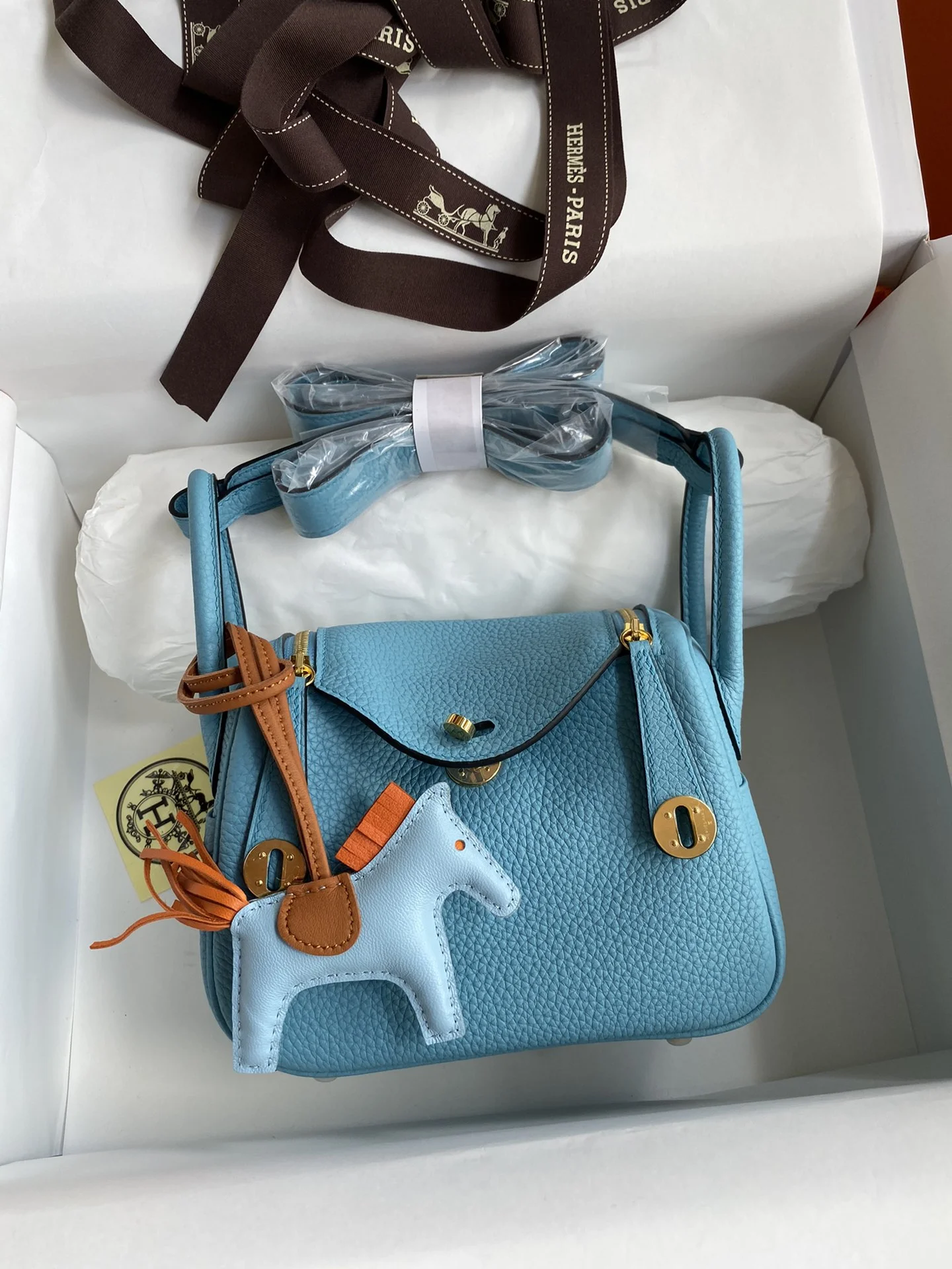 HERMES Shoulder Bags TC Leather (Blue-Gold) One Size H50202608090423 - Image 9