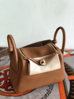 HERMES Shoulder Bags TC Leather (Brown-Gold) 19CM H50202608090353