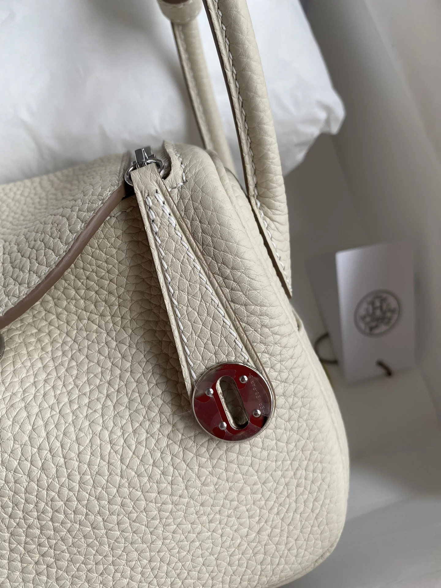 HERMES Shoulder Bags TC Leather (Cream-Silver) 19CM H50202608090394 - Image 3