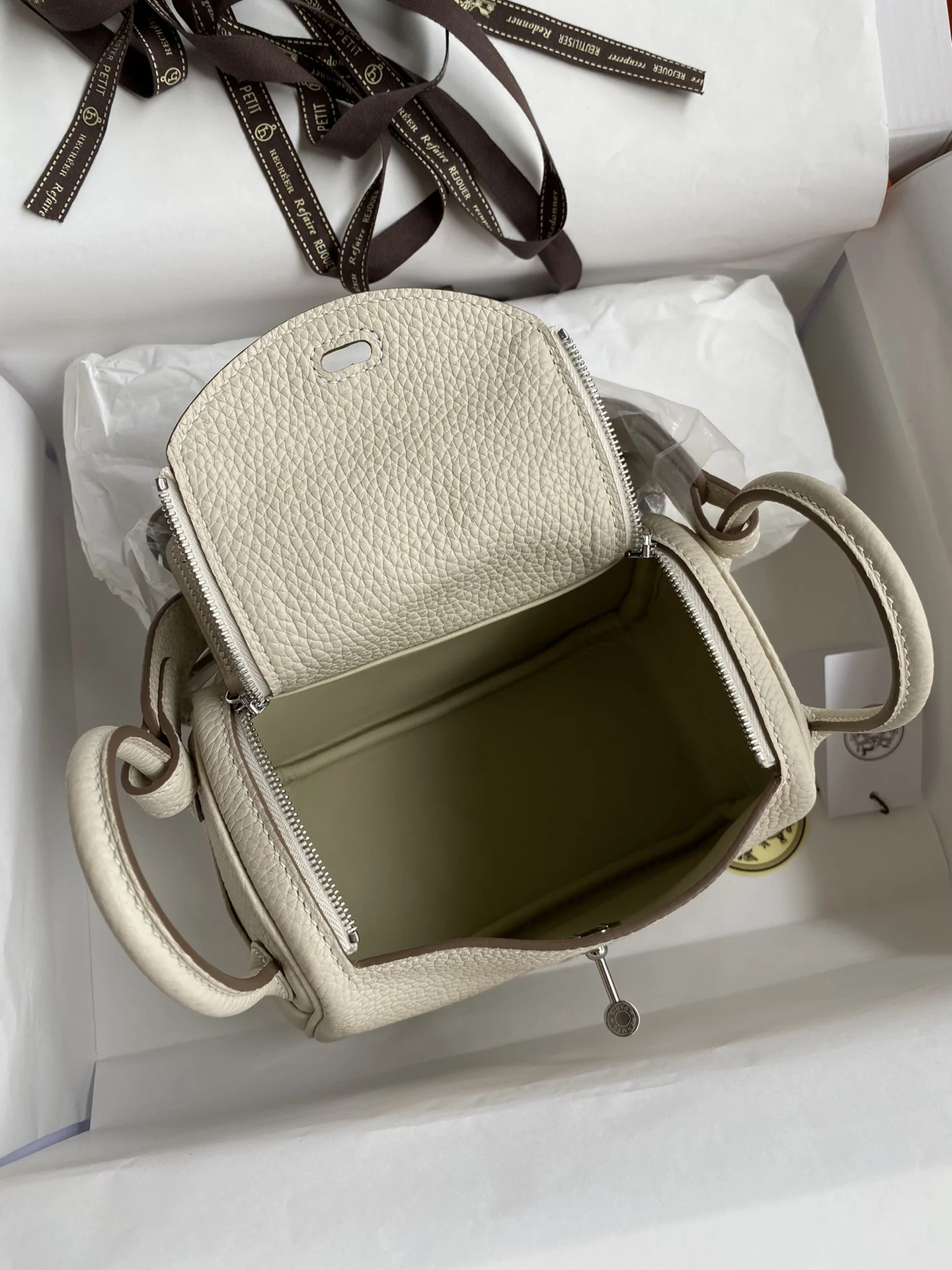 HERMES Shoulder Bags TC Leather (Cream-Silver) 19CM H50202608090394 - Image 6
