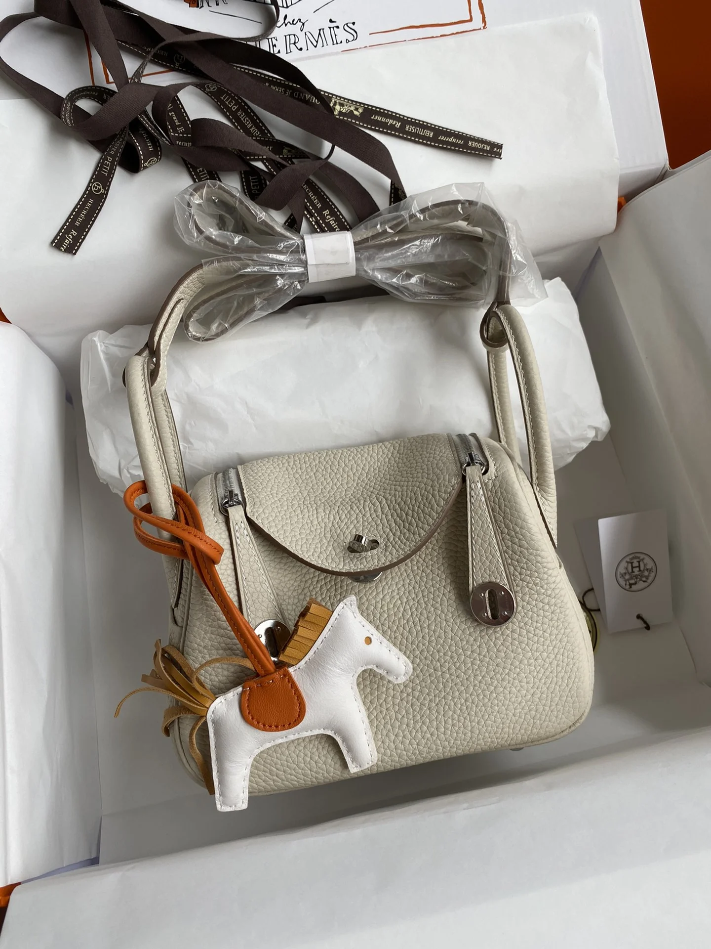 HERMES Shoulder Bags TC Leather (Cream-Silver) 19CM H50202608090394 - Image 9