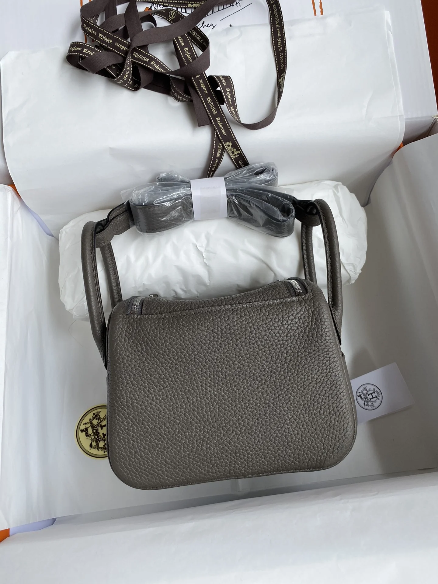 HERMES Shoulder Bags TC Leather (Gray-Silver) 19CM H50202608090415 - Image 2