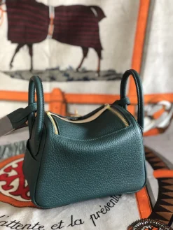Alternative view of HERMES Shoulder Bags TC Leather (Green-Beige) 19CM H50202608090359