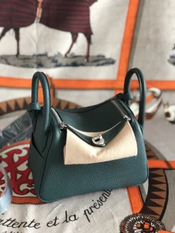 HERMES Shoulder Bags TC Leather (Green-Beige) 19CM H50202608090360