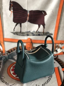 Alternative view of HERMES Shoulder Bags TC Leather (Green-Beige) 19CM H50202608090360