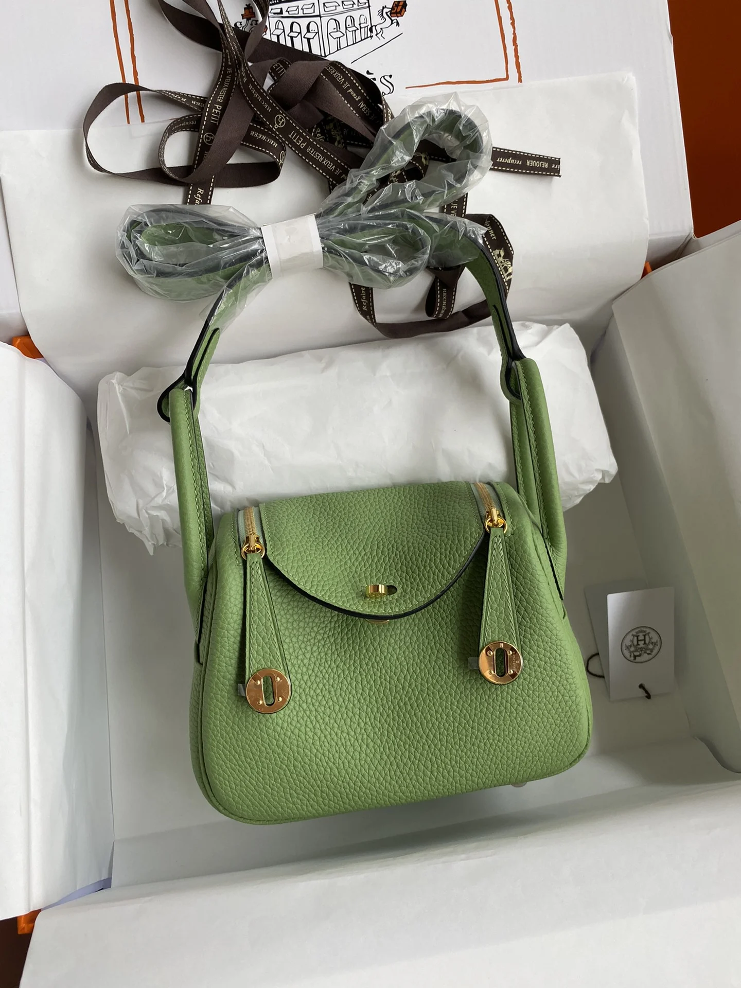 HERMES Shoulder Bags TC Leather (Green-Gold) 19CM H50202608090397