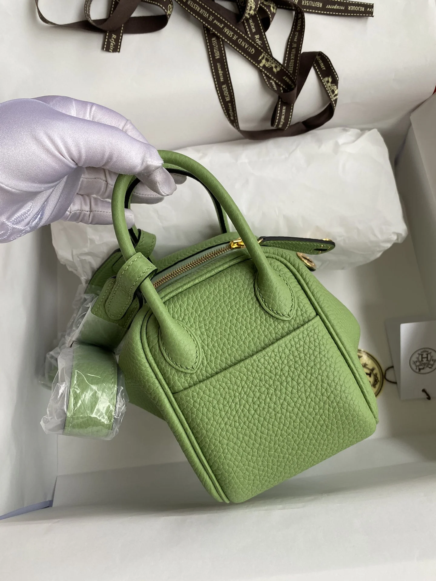 HERMES Shoulder Bags TC Leather (Green-Gold) 19CM H50202608090397 - Image 2