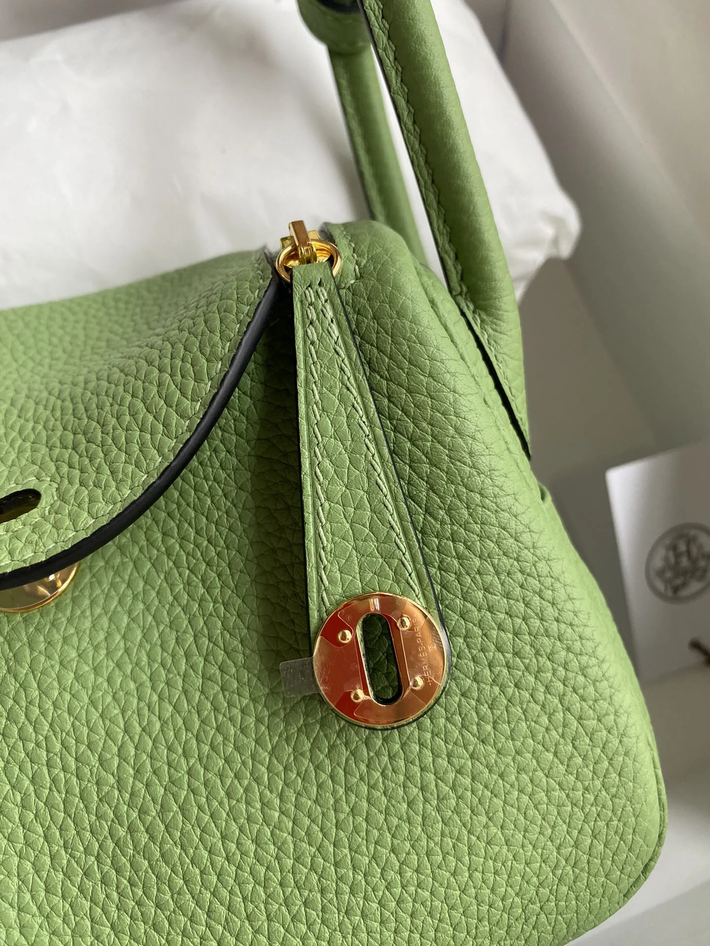 HERMES Shoulder Bags TC Leather (Green-Gold) 19CM H50202608090397 - Image 3