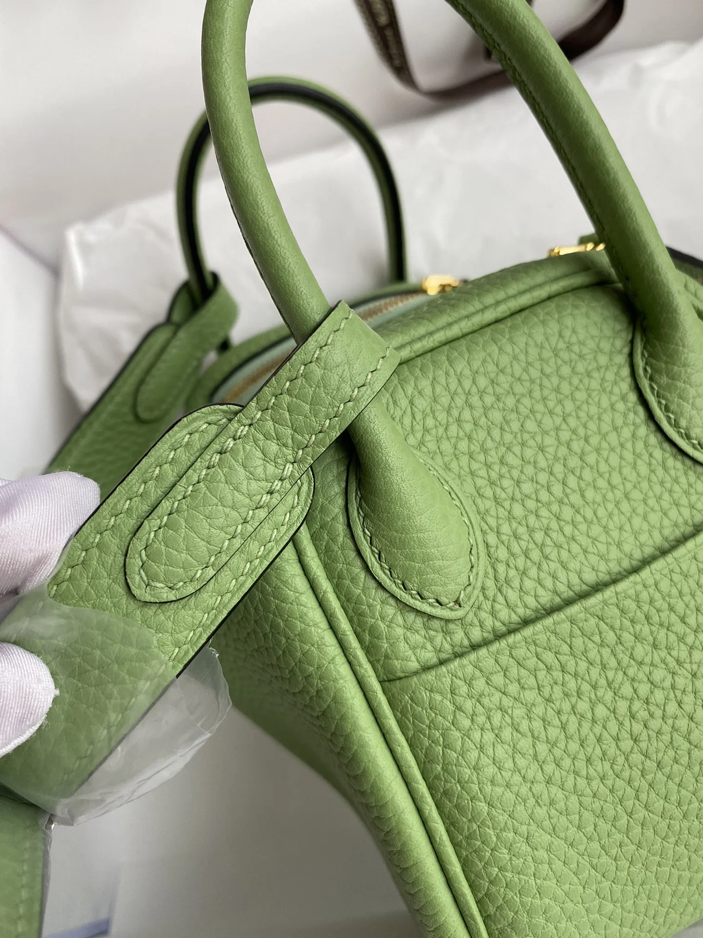 HERMES Shoulder Bags TC Leather (Green-Gold) 19CM H50202608090397 - Image 4