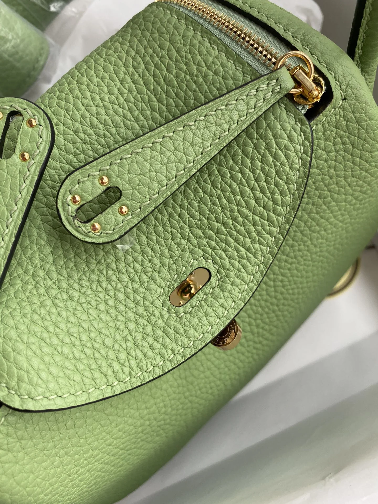 HERMES Shoulder Bags TC Leather (Green-Gold) 19CM H50202608090397 - Image 5