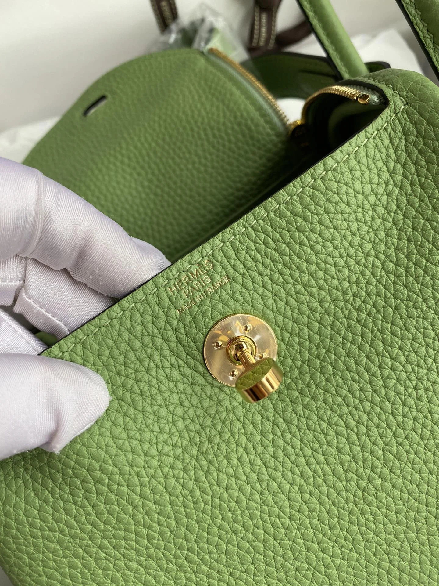 HERMES Shoulder Bags TC Leather (Green-Gold) 19CM H50202608090397 - Image 7