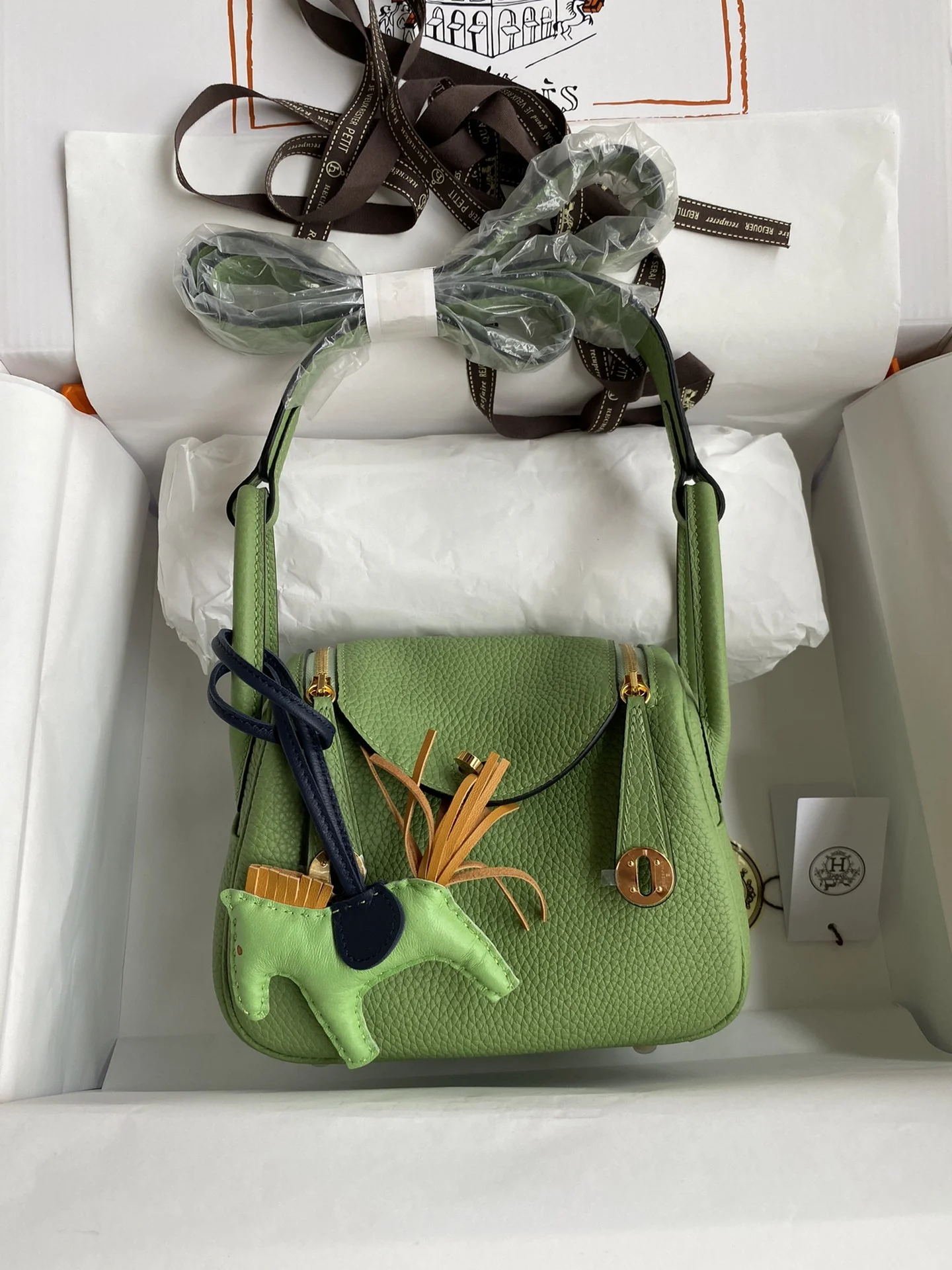 HERMES Shoulder Bags TC Leather (Green-Gold) 19CM H50202608090397 - Image 9