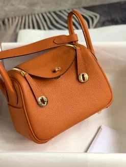 Alternative view of HERMES Shoulder Bags TC Leather (Orange-Gold) 19CM H50202608090367