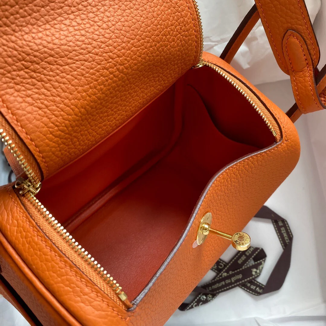 HERMES Shoulder Bags TC Leather (Orange-Gold) 19CM H50202608090384 - Image 4