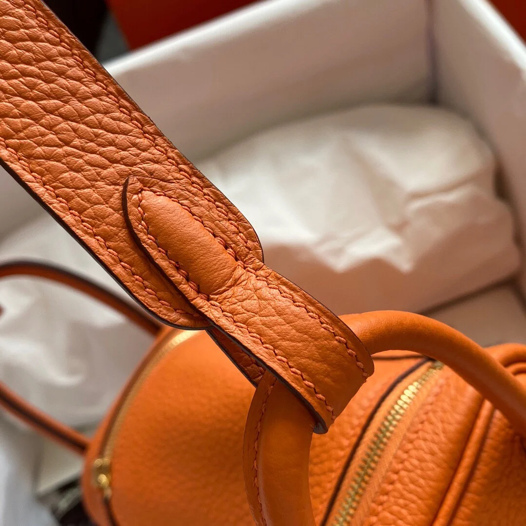 HERMES Shoulder Bags TC Leather (Orange-Gold) 19CM H50202608090384 - Image 8