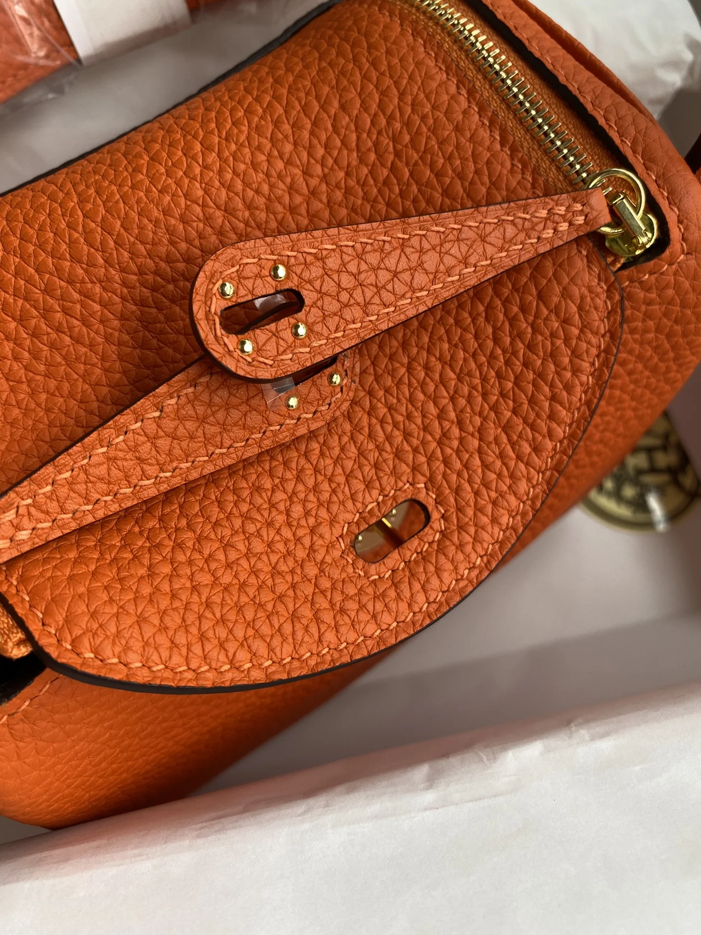 HERMES Shoulder Bags TC Leather (Orange-Gold) One Size H50202608090400 - Image 5