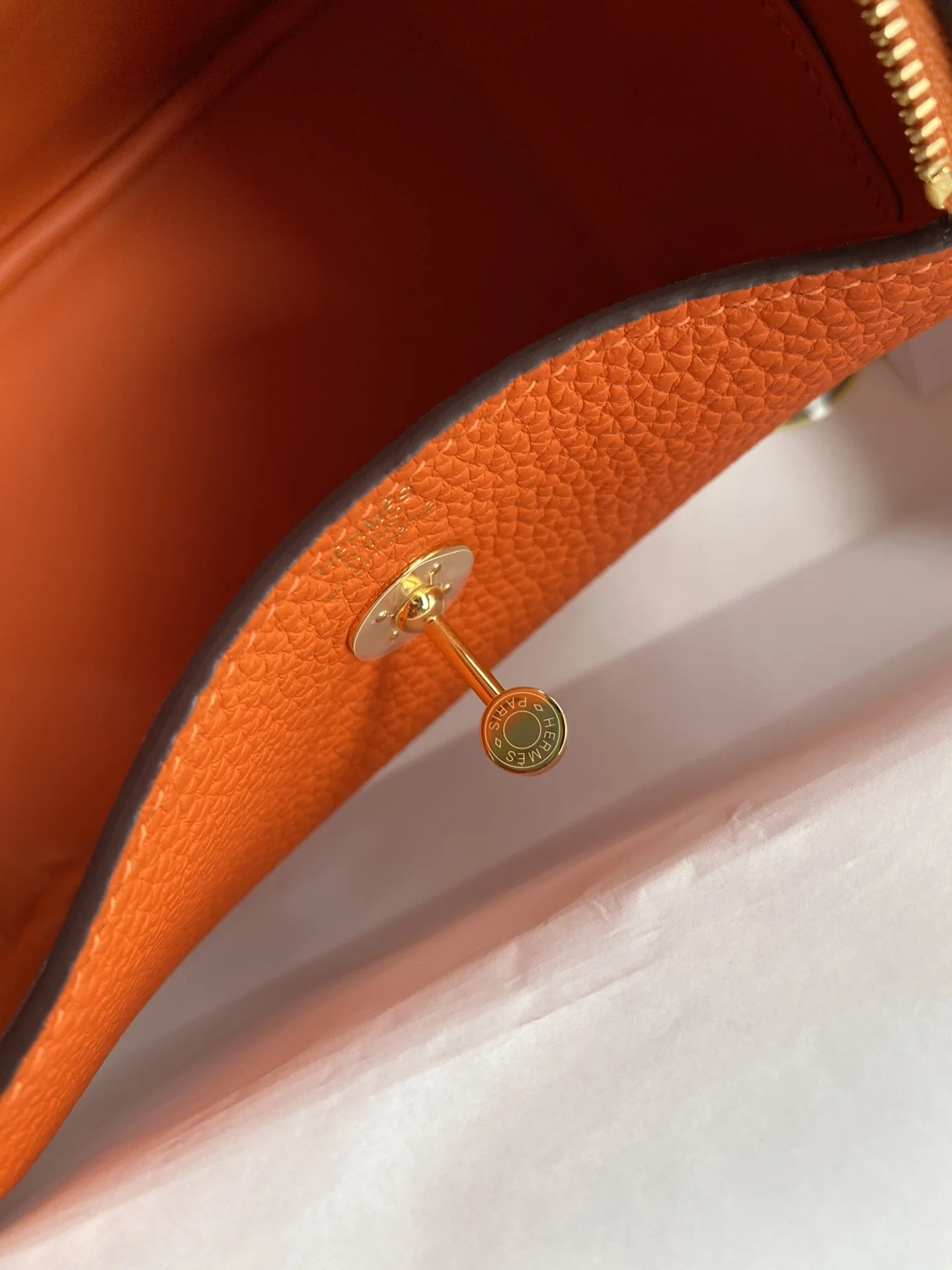 HERMES Shoulder Bags TC Leather (Orange-Gold) One Size H50202608090400 - Image 8