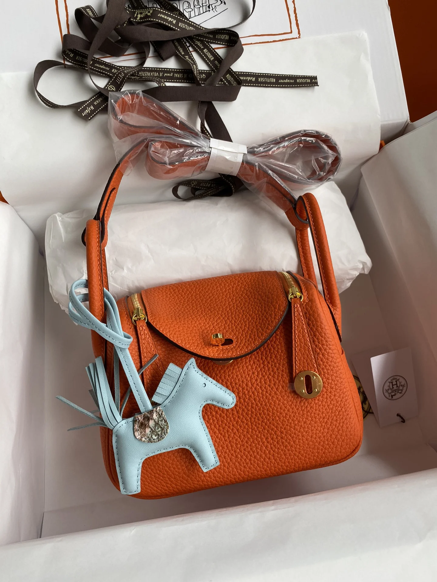 HERMES Shoulder Bags TC Leather (Orange-Gold) One Size H50202608090400 - Image 9