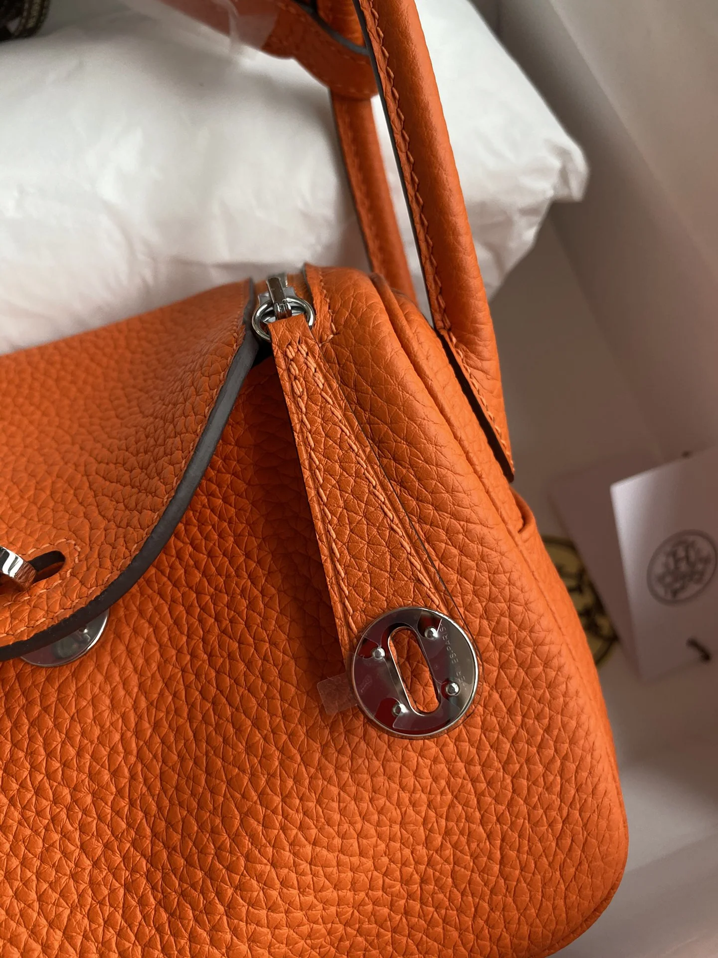 HERMES Shoulder Bags TC Leather (Orange-Silver) 19CM H50202608090399 - Image 3