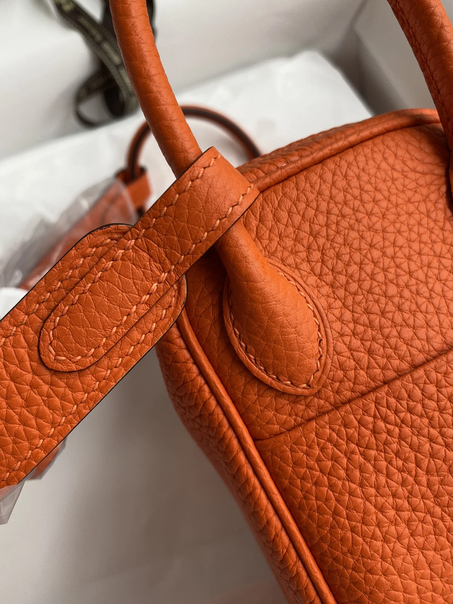 HERMES Shoulder Bags TC Leather (Orange-Silver) 19CM H50202608090399 - Image 4