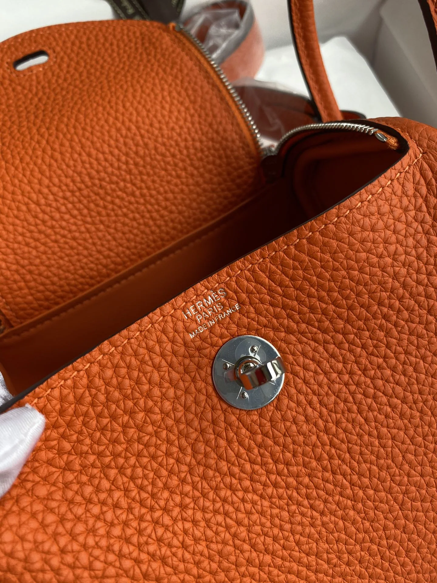 HERMES Shoulder Bags TC Leather (Orange-Silver) 19CM H50202608090399 - Image 7