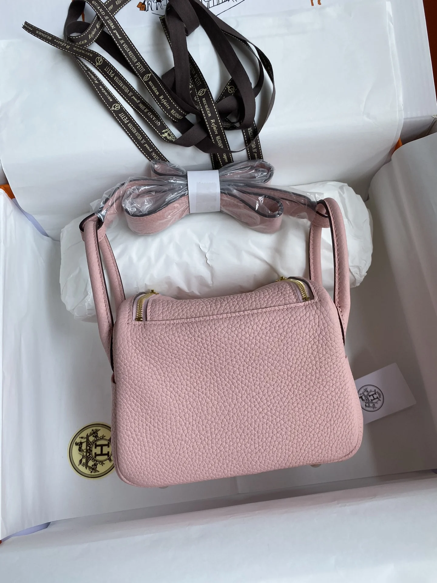 HERMES Shoulder Bags TC Leather (Pink-Gold) 19CM H50202608090412 - Image 2