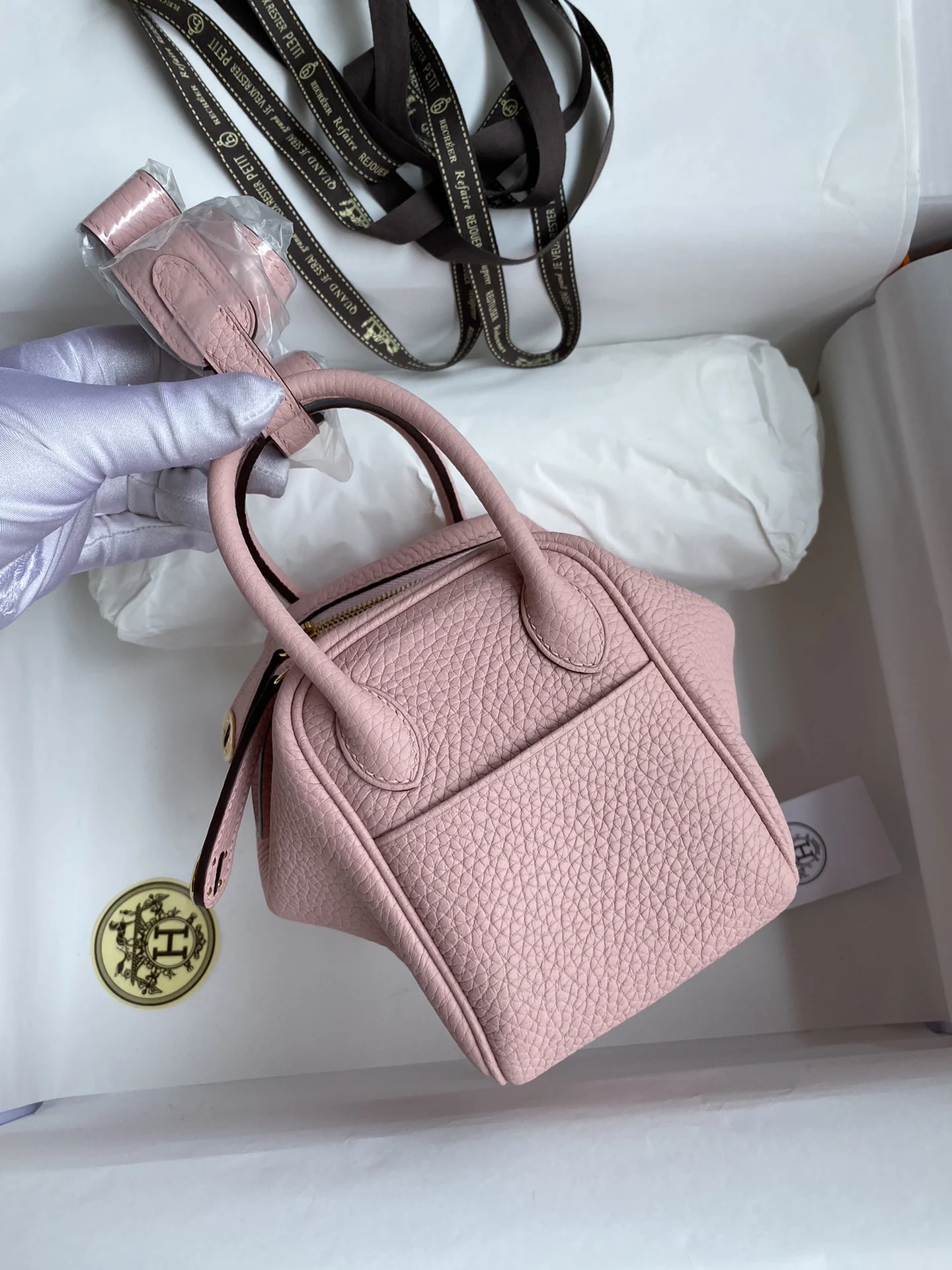 HERMES Shoulder Bags TC Leather (Pink-Gold) 19CM H50202608090412 - Image 3