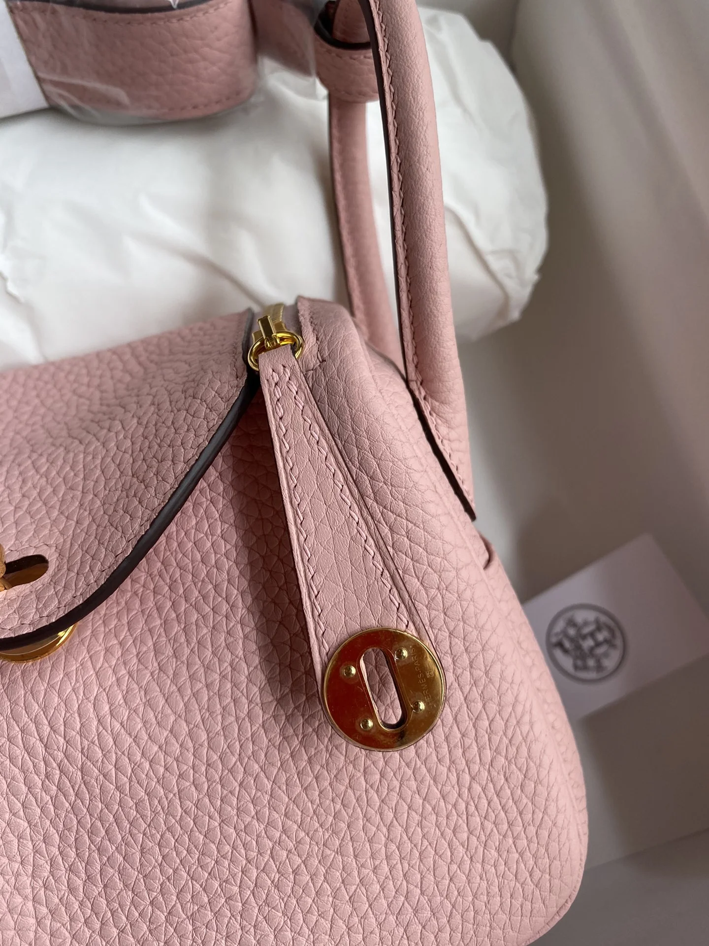 HERMES Shoulder Bags TC Leather (Pink-Gold) 19CM H50202608090412 - Image 4