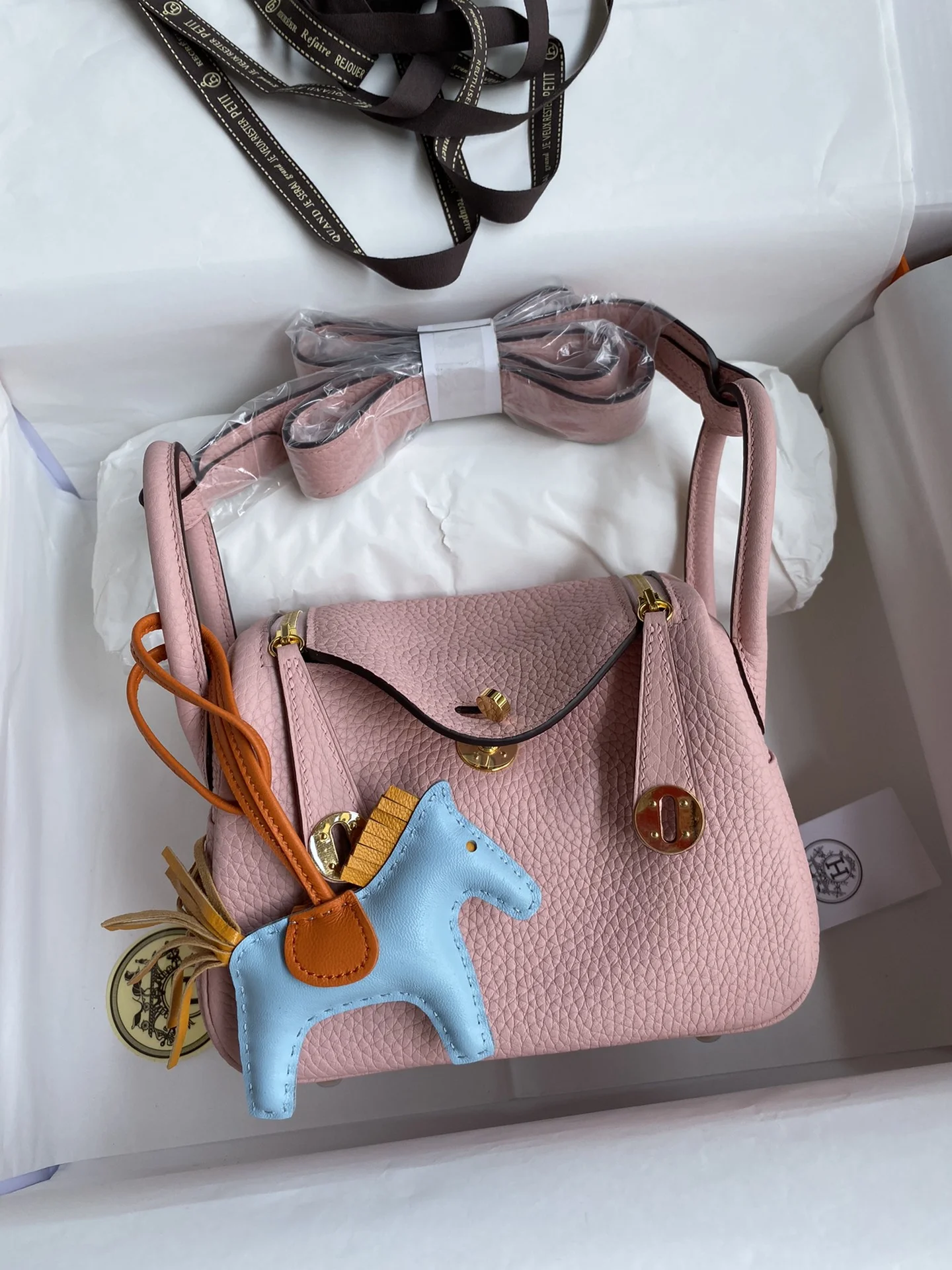 HERMES Shoulder Bags TC Leather (Pink-Gold) 19CM H50202608090412 - Image 9