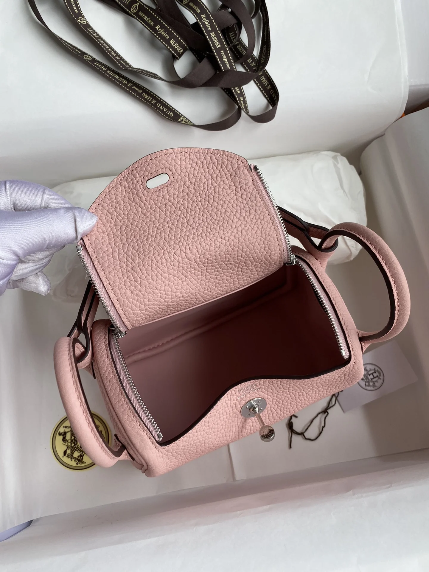 HERMES Shoulder Bags TC Leather (Pink-Silver) 19CM H50202608090411 - Image 6