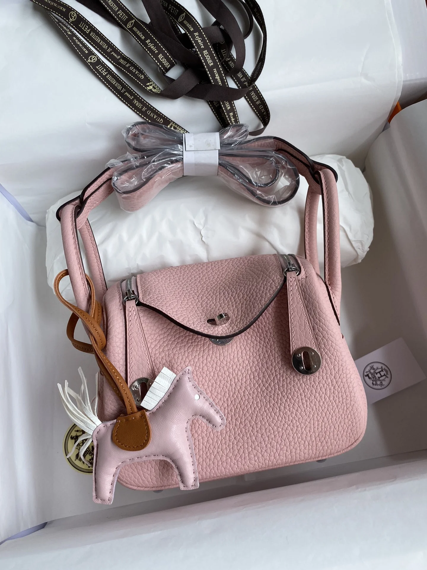 HERMES Shoulder Bags TC Leather (Pink-Silver) 19CM H50202608090411 - Image 9