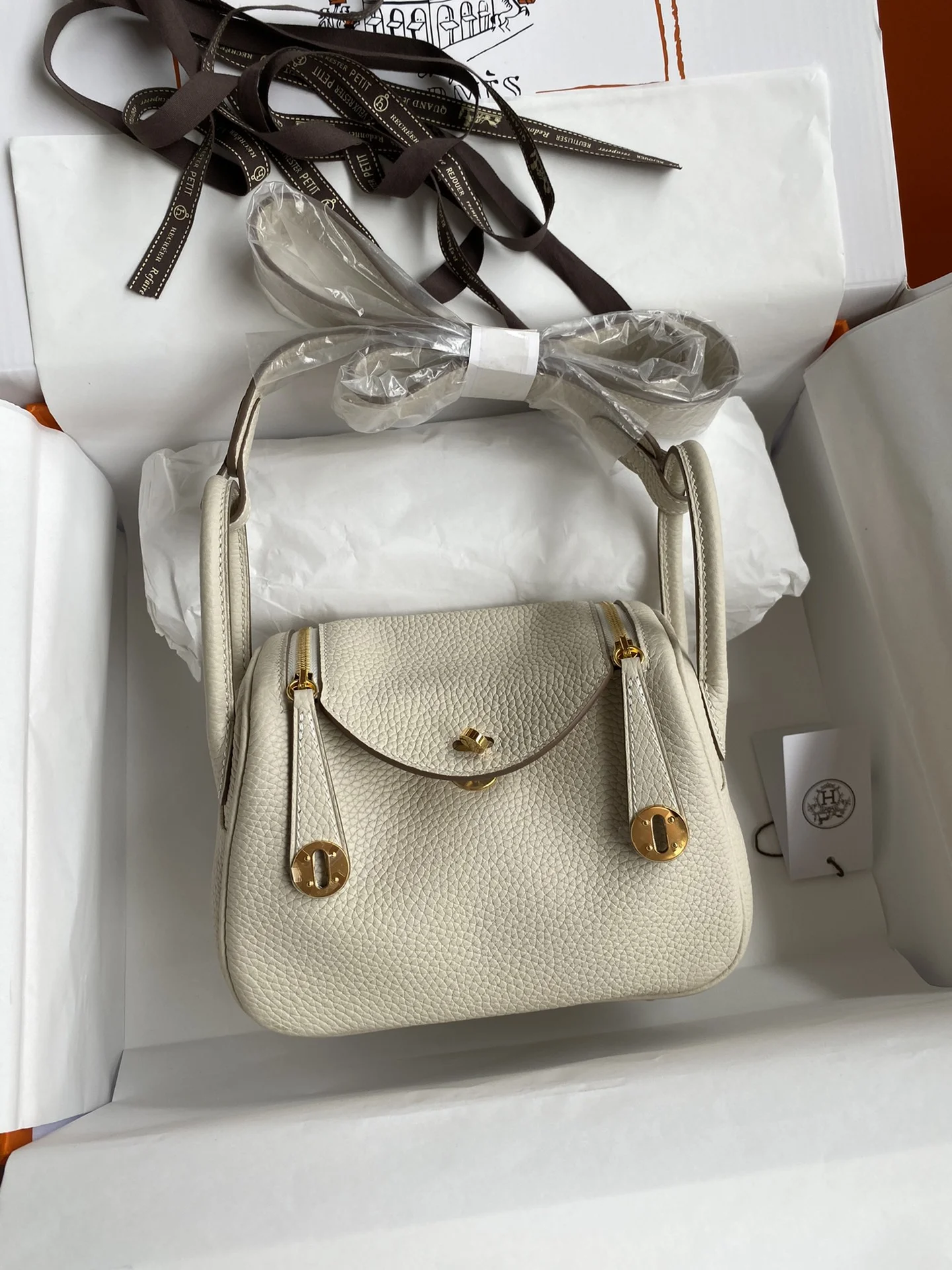 HERMES Shoulder Bags TC Leather (White-Gold) 19CM H50202608090393