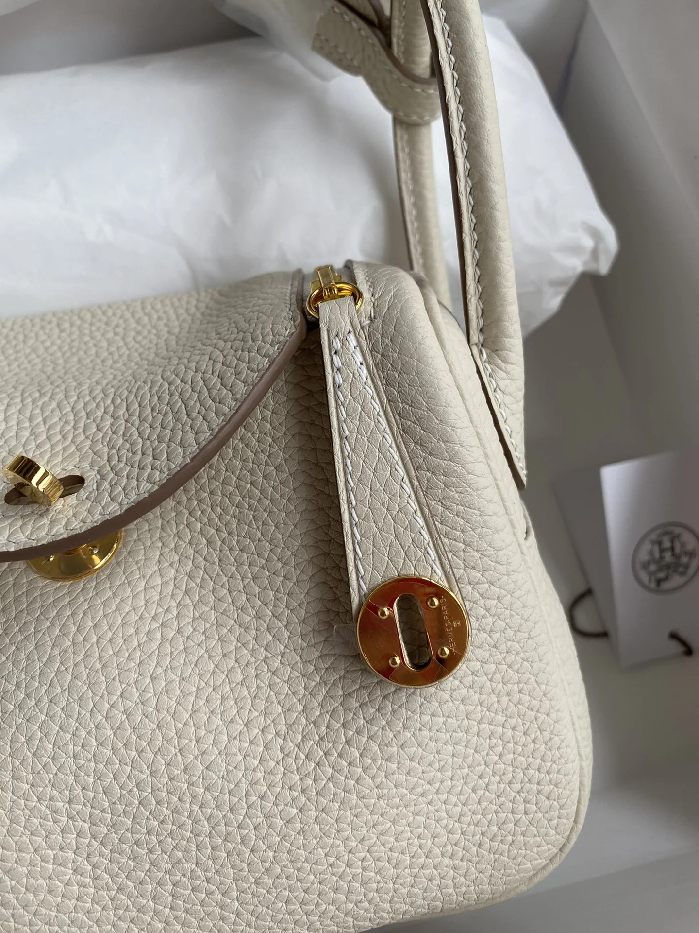 HERMES Shoulder Bags TC Leather (White-Gold) 19CM H50202608090393 - Image 3