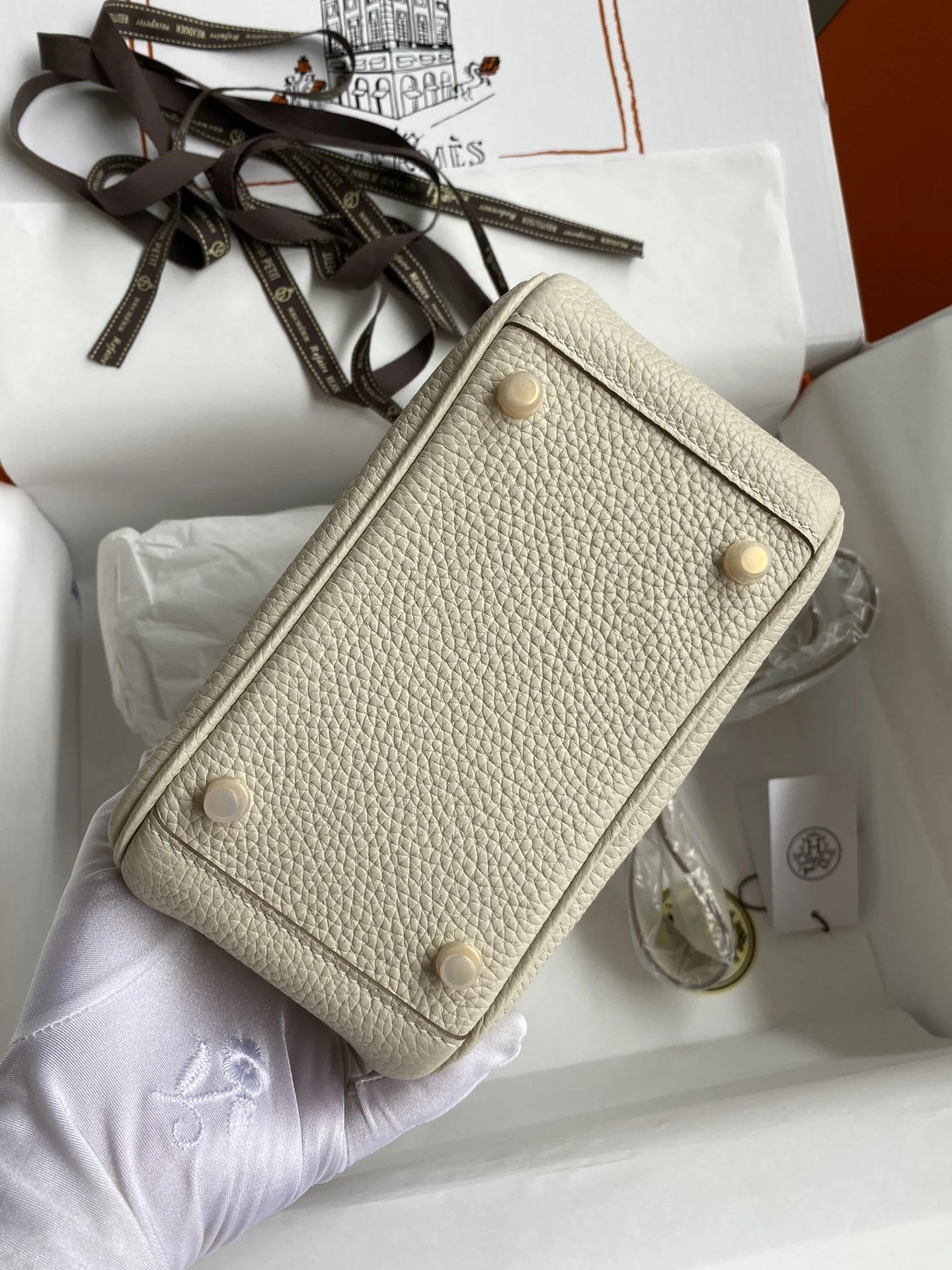 HERMES Shoulder Bags TC Leather (White-Gold) 19CM H50202608090393 - Image 8