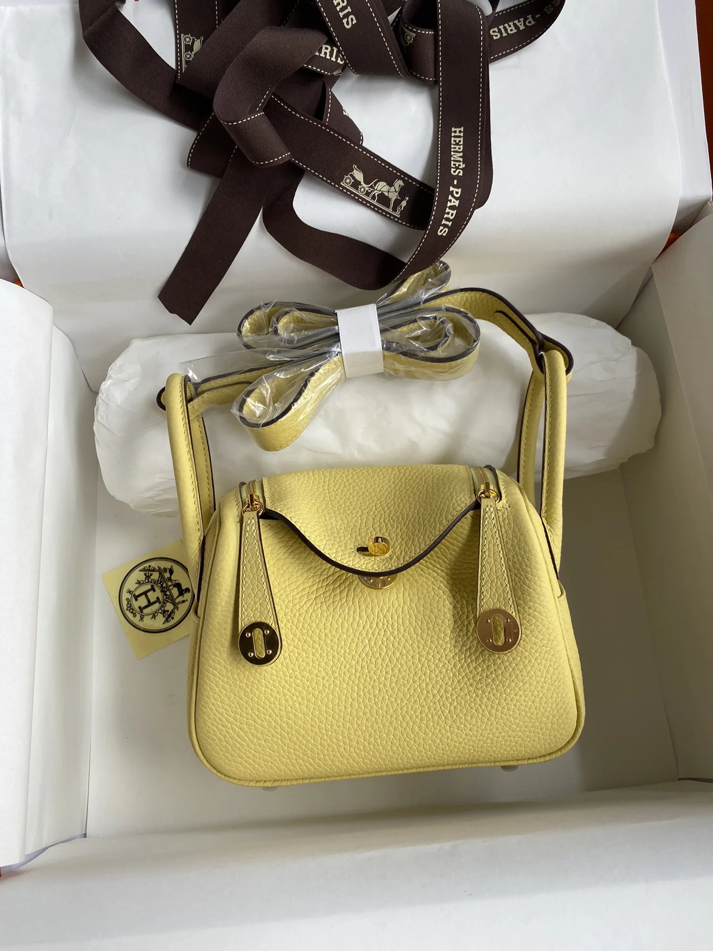 HERMES Shoulder Bags TC Leather (Yellow-Gold) 19CM H50202608090424