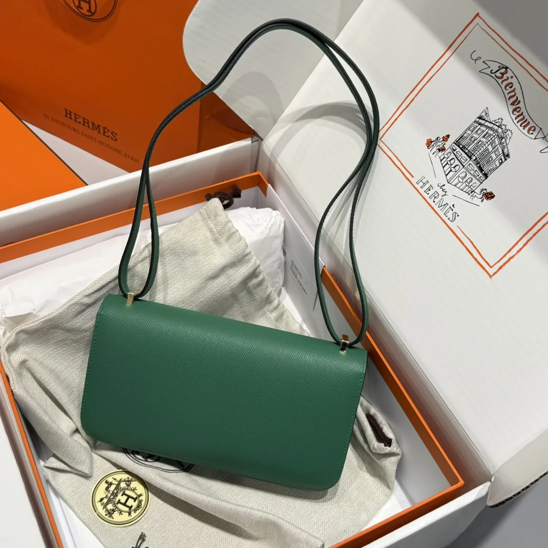 HERMES Shoulder Bags Velvet (Green-Gold) 24X12X4CM A100202608090519 - Image 2