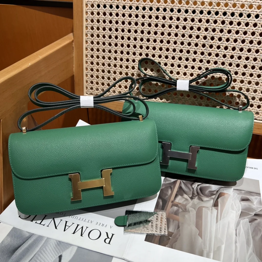 HERMES Shoulder Bags Velvet (Green-Gold) One Size A100202608090502