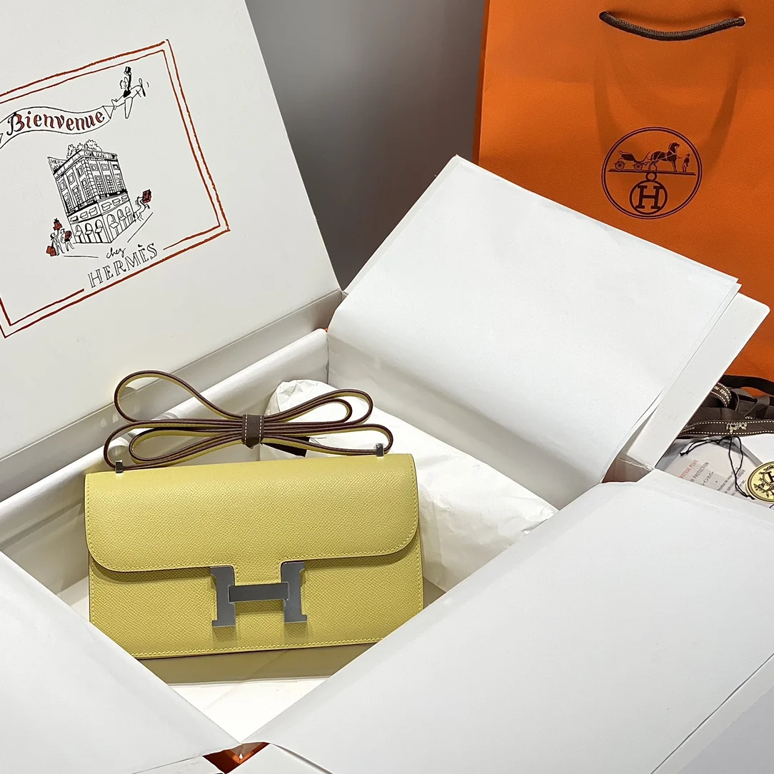 HERMES Shoulder Bags (Yellow-Silver) 24X12X4CM A100202608090540