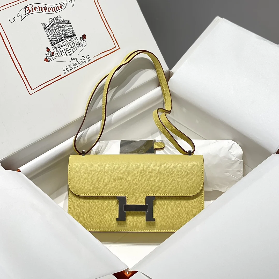 HERMES Shoulder Bags (Yellow-Silver) 24X12X4CM A100202608090540 - Image 4
