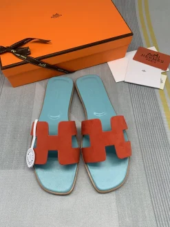 HERMES Slides Calf Leather EU35-40 B00202608031781