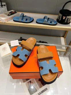 HERMES Slides Microfiber EU35-45 A60202608030938