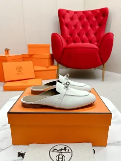 Alternative view of HERMES Slippers Calf Leather EU35-39 C10202608031869