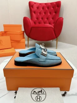 Alternative view of HERMES Slippers Calf Leather EU35-39 C10202608031874