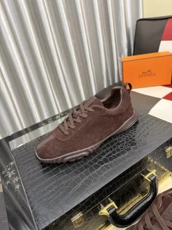 HERMES Sneakers Knit Leather Rubber EU38-44 B19202608032007