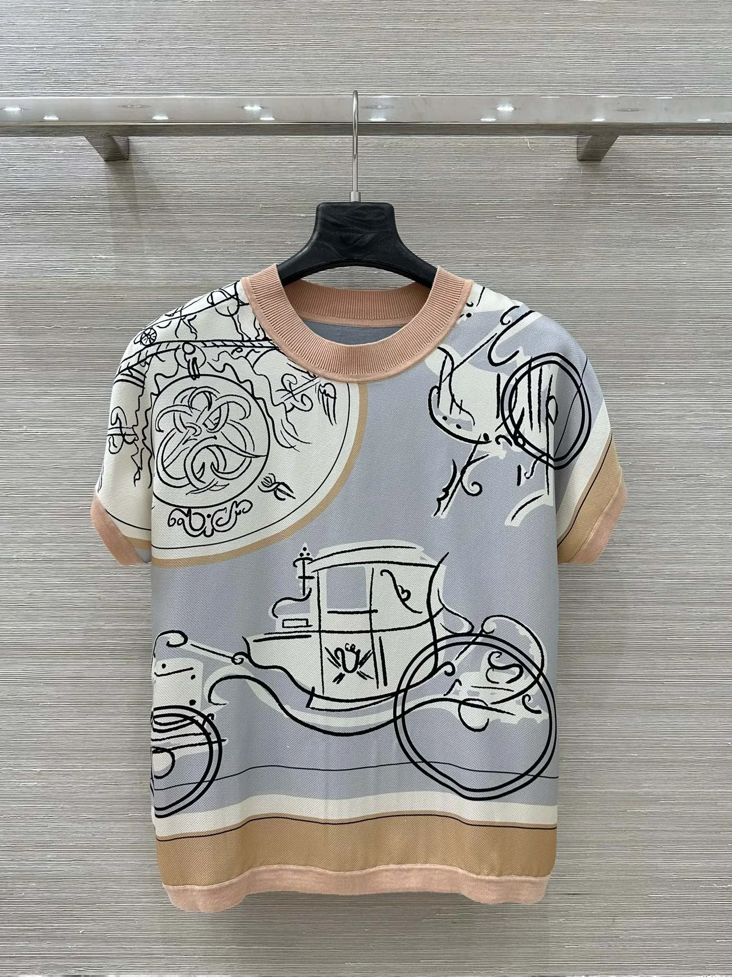 HERMES T-shirts Silk Wool S-L C55202608041119